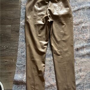NWT Zara Tan vegan Leather Leggings size XL. High rise